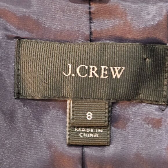 J. Crew Blazer Size 8 Navy Schoolboy Front Pockets, 2 Button Cotton Preppy - Picture 9 of 13